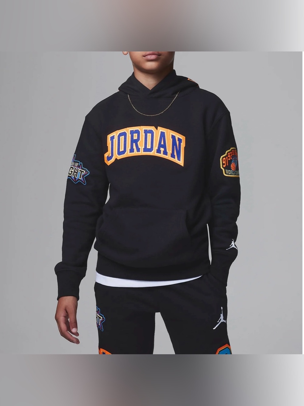 Big Boy Jordan Patch Pack Pullover Hoodie Size Large (12yrs)